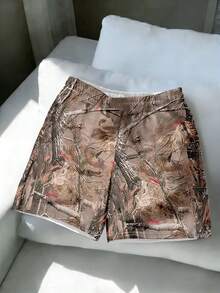 Manfinity Dauomo Men's Graphic Print Drawstring Waist Casual Versatile Shorts - Multicolor - View 2