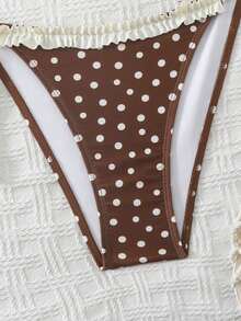 Swim Mod Women's Polka Dot Print Swimsuit Set, Suitable For Beach & Vacation - Multicolor - View 3