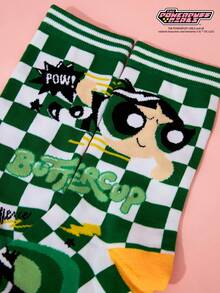 THE POWERPUFF GIRLS X Joivida 3 Pairs Of Fashionable Cartoon Socks, Sweat Absorbing And Breathable Casual Socks - Multicolor - View 9