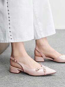 CUCCOO BIZCHIC New Design Pointed Toe Minimalist Commuting Stylish Flats Spring Shoes - Baby Pink - View 5