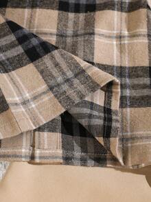 SHEIN Playful Pals 男童卡其色和棕色休闲图案衬衫上衣搭配直筒裤，配有实用口袋，适合外出、居家休闲和社交聚会。 - 彩色 - 查看 6