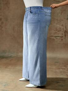 Truni 大码低腰宽松阔腿蓝色牛仔裤、堆叠女式牛仔裤、女式妈妈牛仔裤、复古喇叭裤女式牛仔裤