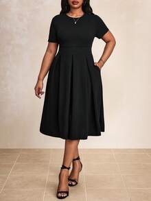 Truni 春夏秋冬优雅办公室派对新年女士连衣裙 春夏秋冬优雅办公室派对新年女士连衣裙度假装女士沙滩装女士海滩度假沙滩裙婚礼宾客连衣裙女士商务休闲女士舞会礼服 - 黑色 - 查看 6