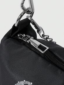 ROMWE Grunge Punk 1pc Underarm Bag, Suitable For College Students, Outdoor Shopping, Festivals, Parties, Formal Events - Black - View 5