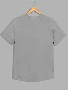 RueChic 3 Pack Men's Letter Print Round Neck Short Sleeve Casual T-Shirts With Rounded Hem - Multicolor - View 8