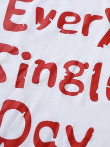 Manfinity Hypemode 男士印花T恤，日常百搭 - 白色 - 查看 7