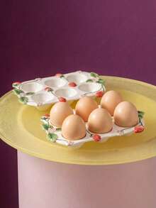 Joivida Multi-Functional Egg Storage And Baking Tray, Suitable For Countertops And Ovens - The Ideal Choice For Small Kitchens - Durable Ceramic Construction, Stylish Kitchenware, High-Quality Ceramics, Home Cooking, Organized Household