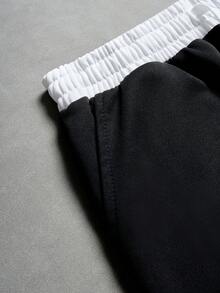 PAVTROS 男士抽绳腰带口袋星形刺绣图案休闲运动裤，适合秋冬季节穿着，百搭男士阔腿裤，双面设计刺绣裤，街头风长裤，情人节、春夏、送男友、狂欢节、复古、街头风、派对、圣帕特里克节、外出等场合。 - 黑色 - 查看 6