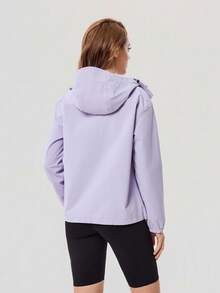OutZeal Women Shell Jacket Camping Hiking Water-Resistant Zip Pockets Drawstring Hem - Dusty Purple - View 8