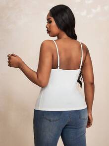 Truni Plus Size Women's 3pcs Tight Casual Tank Tops(Spaghetti Strap), Basics, For Pear And Triangle Body Shape, For Summer - Multicolor - View 2
