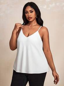 Truni 大尺碼純色背心上衣 - 白色 - 查看 5