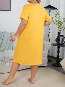 Áo ngủ tay ngắn dệt kim hình mèo dễ thương cỡ lớn - Nhiều màu - Xem 2