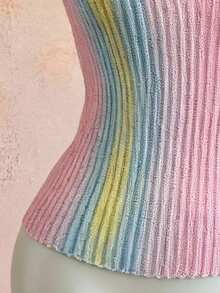 Selianne Women's Elegant Criss-Cross Halter Neck Sweater, Spring/Summer - Multicolor - View 6