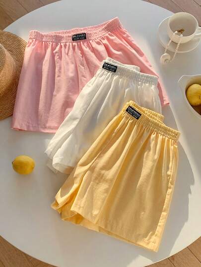 Comfortcana Conjunto de shorts de pierna ancha tejidos informales para mujer