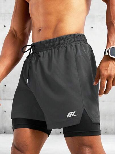 Manfinity Sport Polished Men's Casual Printed Sports Shorts