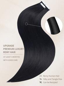 60 片装真人发片接发片 真人发片接发片 粘合隐形接发片 - S1 - 查看 3