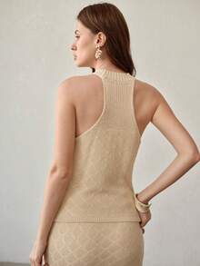 MOTF PREMIUM SLEEVELESS SEQUIN KNIT TOP - Apricot - View 3