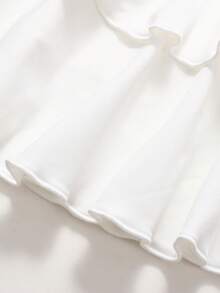 Girlism 少女花卉印花不對稱下擺荷葉邊細肩帶上衣與裙子套裝，休閒舒適夏季女孩穿搭，層次洋裝，白色與黃色抹胸花卉洋裝 - 黃色 - 查看 3