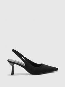 CUCCOO BIZCHIC Damskie czółenka w stylu casualowym, minimalistyczne, ze szpiczastym noskiem - Grafitowy czarny - Zobacz 4