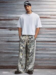 AXEPEAK 男士休闲迷彩印花抽绳腰裤 - 彩色 - 查看 4