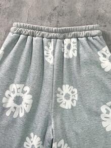 Coolqubz 两件套印花连帽卫衣和直筒裤运动套装，适合青少年男孩，男女皆宜的街头风格