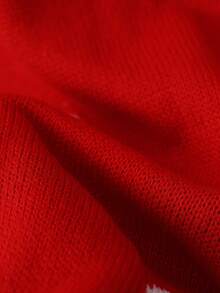 Chiquease Back-To-School Red And White Heart-Shaped Jacquard Pullover Sweater,Cute Autumn Long-Sleeved Round Neck Fitted Design For School,Parties & Weddings - Red and White - View 6