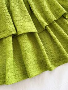 Soleia 春夏假日镂空海星金属抹胸露脐上衣和多层迷你裙针织纹理两件套，适合假日、约会、下午茶、度假、音乐节、波西米亚风度假等场合。 - 綠色 - 查看 8