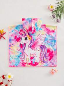 SHEIN 这款粉色卡通图案连帽宽松连体泳衣罩衫可爱百搭，非常适合休闲度假和春夏季节穿着。 - 粉色 - 查看 4