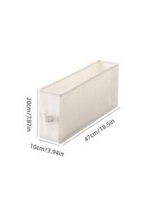1pc Solid Color Narrow Long Gap Fabric Storage Box Drawer Style Wardrobe Clothes Organizer Rectangle Bin For Home Bedroom Closet Spring Cleaning Holiday Housewarming Gift - Beige - View 12