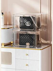 升级版可堆叠透明鞋盒，展示收纳盒，透明塑料抽屉鞋盒，鞋架，鞋柜，适用于办公室和家庭展示和收纳。 - 彩色 - 查看 7