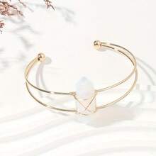 Cirelle 天然石六边形手镯 – 开口式，金属丝缠绕，时尚宝石手链，女士佳选，节日及派对礼物之选 - 彩色 - 查看 11