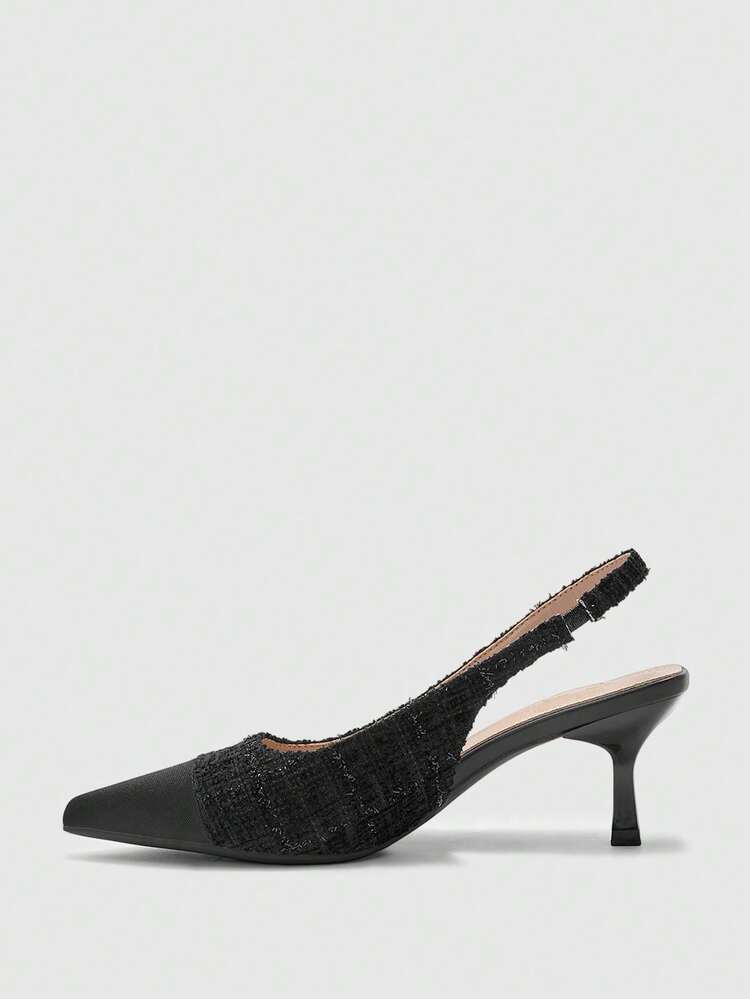 CUCCOO BIZCHIC Women's Elegant Pointed Toe Mule Pumps With Stiletto Heel, Black, Spring/Autumn Valentine's Day