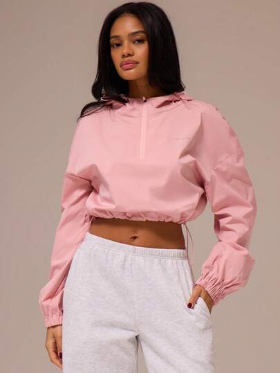 Musera Sport Damjackor med huva, kort nylon och dragkedja, sportjackor, padel, tennis, pickleball, gym, fitness, höst/vinter