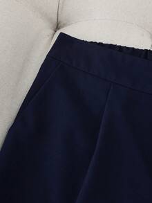 GlowEve 新款条纹衬衫短裤套装，轻薄面料，休闲通勤装，春夏款 - 藍色 - 查看 3