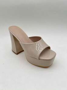 CUCCOO SZL ANKLE STRAP OPEN TOE HIGH HEEL SANDALS VACATION SHOES, FOR SUMMER Valentine Gift Summer Shoes Spring Shoes Spring Break Easter Prom Heels Valentine's Day - Apricot - View 11