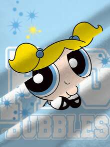 THE POWERPUFF GIRLS X SHEIN Camiseta de mujer de cuello redondo y manga corta con estampado de burbujas - Blanco - Ver 7