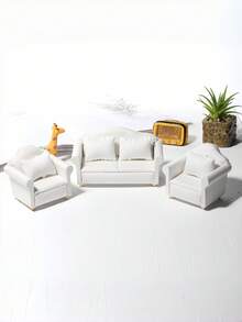 Bộ sofa mini nhà búp bê tỷ lệ 1:12, sofa mô hình mini kèm gối, đồ trang trí nhà cửa, sofa nhỏ tự làm, trang trí nhà gỗ tuyệt vời, bộ mô hình sofa nhỏ, quà sinh nhật, trang trí gia đình, trang trí tạo không khí ấm cúng. - trắng - Xem 9