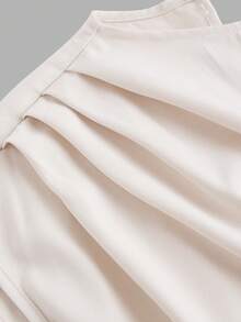 SHEIN 少女优雅无袖系带连体裤 - 杏色 - 查看 11