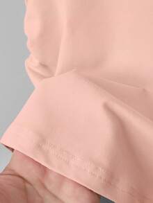 Resyla 大码女式束腰T恤，可爱粉色上衣，饰有甜美草莓印花图案，图案设计，学生风格，休闲百搭 - 粉色 - 查看 3