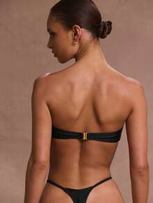 Musera Resort 女士比基尼泳裤细带高腰修身夏季度假沙滩性感黑色