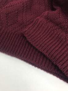 EMERY ROSE Abito-maglione casual oversize con spalle cadenti e senza cintura, di colore unito, per donne - Colore mogano - Visualizzare 7