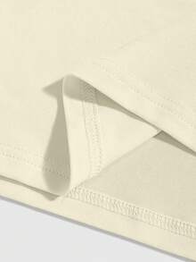 ROMWE MEN Men's Casual Letter Graphic Round Neck Short Sleeve T-Shirt, Summer - Apricot - View 5