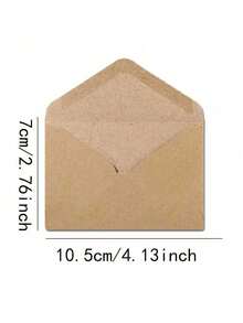 50pcs/20pcs Kraft Paper Mini Envelopes, Brown Kraft Paper Envelopes Suitable For Gift Cards And Business Cards [10.5cm X 7cm] - Cowhide - View 2