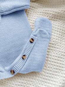 SHEIN Newborn Baby Girl Cute Cartoon Bear Romper & Hat Set, Autumn/Winter