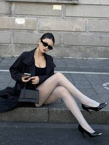 DAZY Women's Lace Sexy Skinny Leggings - Light Grey - View 7