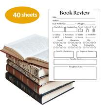 1/2/4/6本装书评记事本，5.5 x 3.9英寸，自粘式小记事本，阅读笔记用品，每本40页。 - 黑與白 - 查看 5