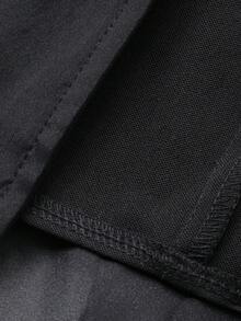 FRIFUL Women's Chiffon & Mesh Patchwork Cinched Waist Blazer - Black - View 8