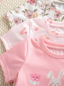 Souflis Souflis 6件套新生女婴可爱优雅碎花短袖上衣短裤套装，春夏款 - 彩色 - 查看 5