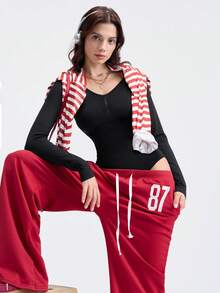 Loungeista 1 件女士塑身衣长袖紧身衣，带腰部训练器和乳房提升器 - 黑色 - 查看 9