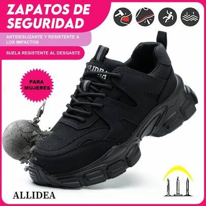 SEGURITO Zapatos de trabajo para mujer, botas de casquillo industrial,  zapato industrial dama, bota industrial,que proporciona aislamiento eléctrico y resistencia a la perforación, antideslizantes, adecuado para trabajadores de la construcción, repartidor, senderismo, desarrollo al aire libre, trabajar múltiples escenasc(Elija el tamaño según la longitud de su pie)